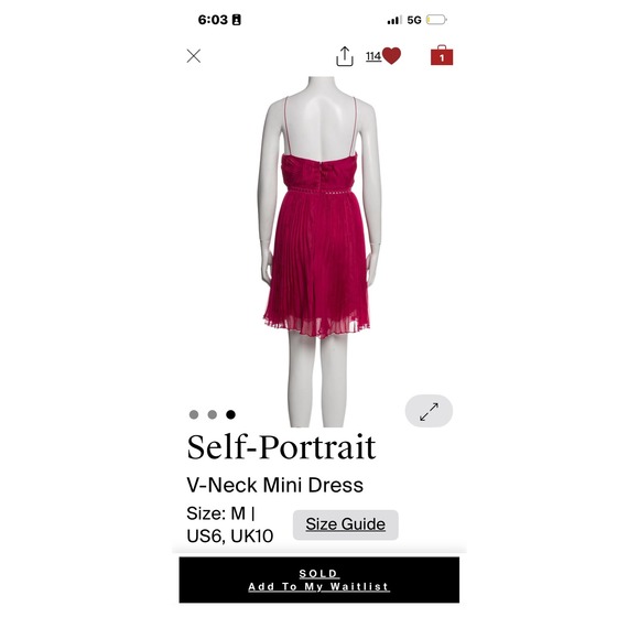 Self-Portrait Pink Lace Pleated Mini Dress US 6 Party Cocktail - Picture 2 of 6